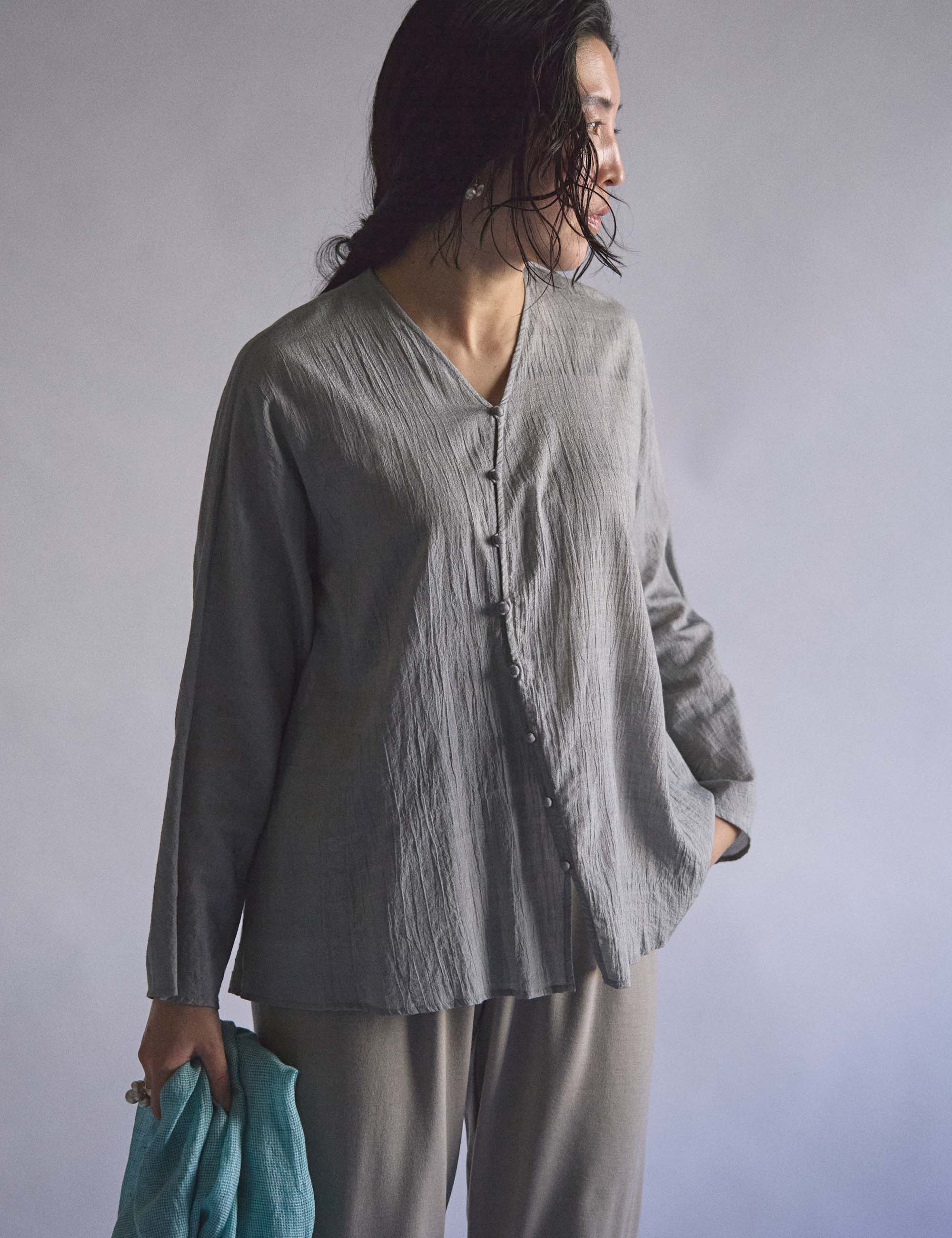 16.シルクコットン縮みのブラウス(sale) / ヨーガンレール | ヨーガン