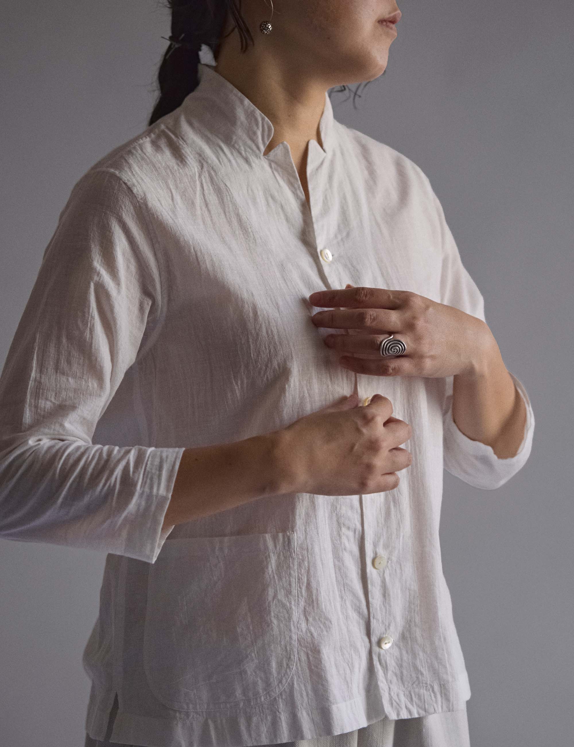 えみおわす パカヨーシャツ 白 ヨーガンレール ババグーリevam eva