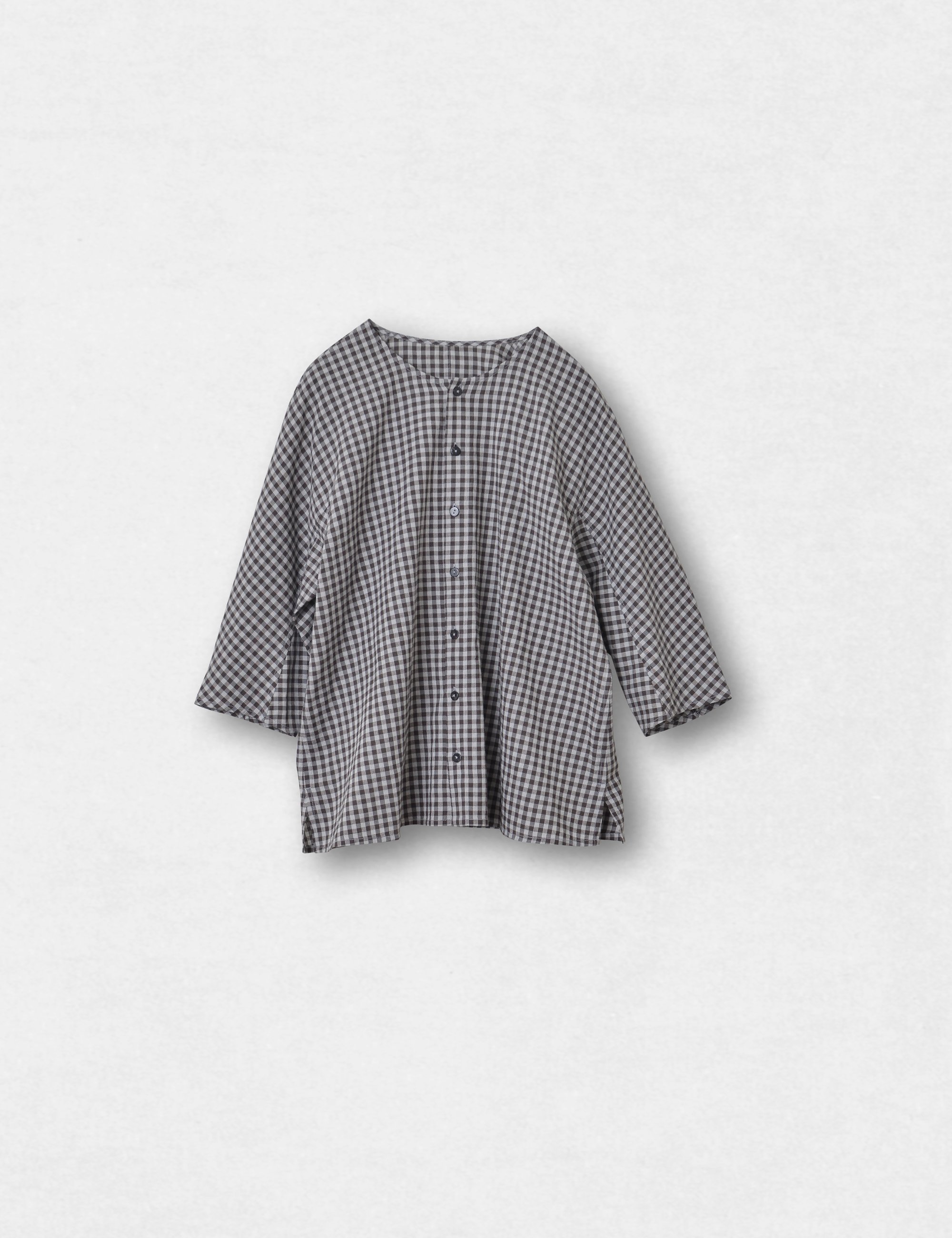 16.綿ちぢみチェックのレディスブラウス (sale) / ヨーガンレール