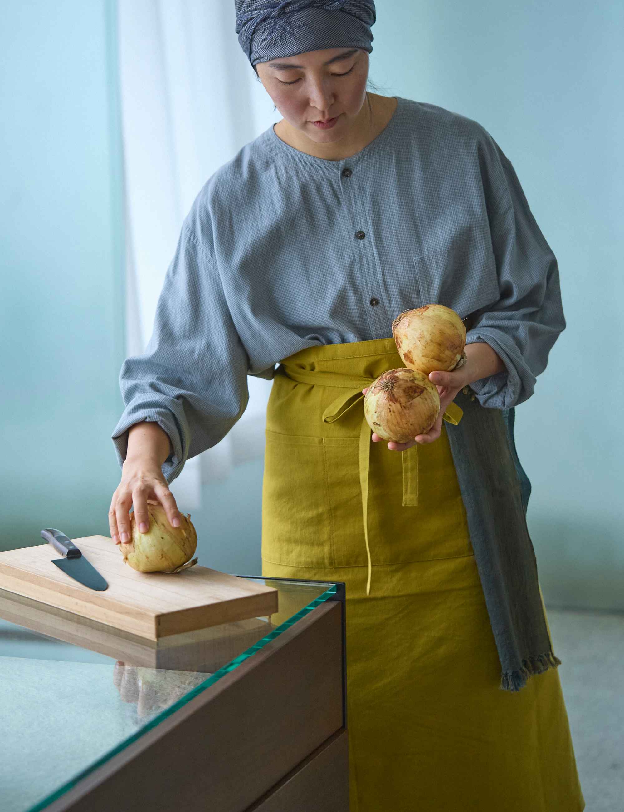 腰巻エプロンと手織りのハンドタオルのセット(sale) / ババグーリ