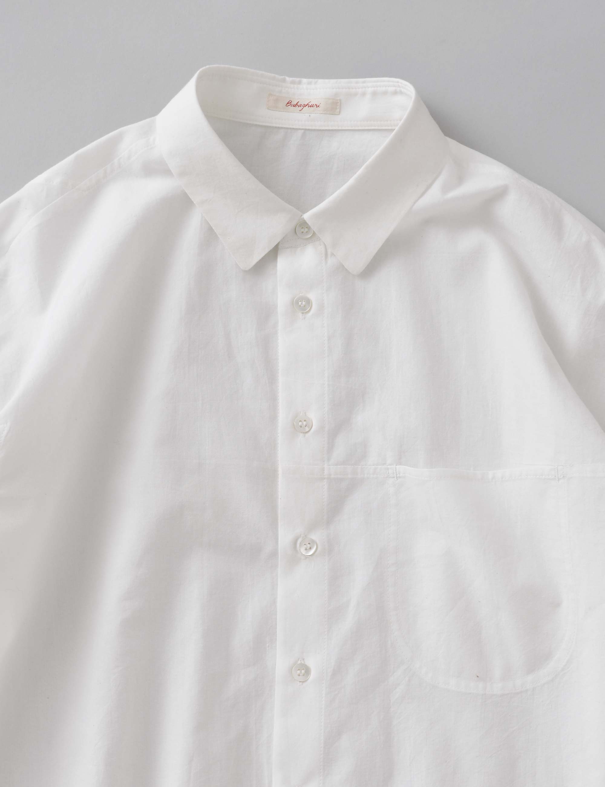ミルコットン白のメンズシャツ / ババグーリ | ヨーガンレール 