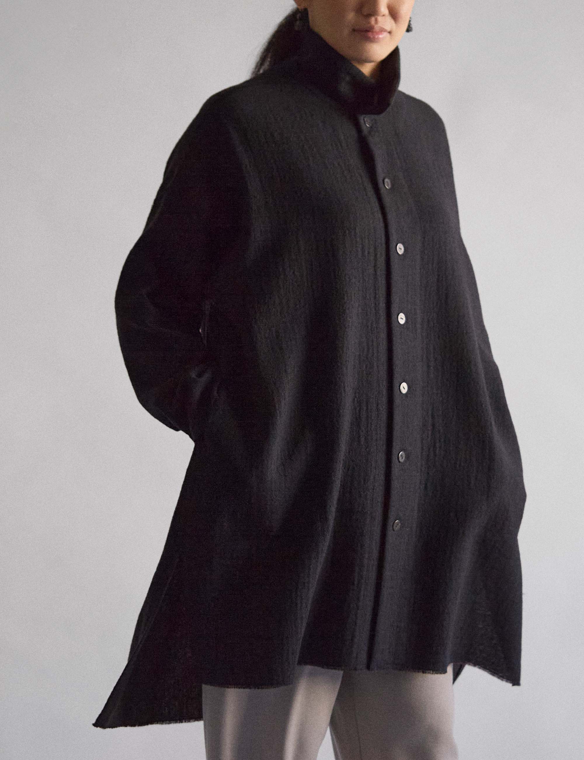 ヨーガンレール　黒　ジャケット　コート　ババグーリ 37.ウール二重織りのレディスジャケット(sale) / ババグーリ