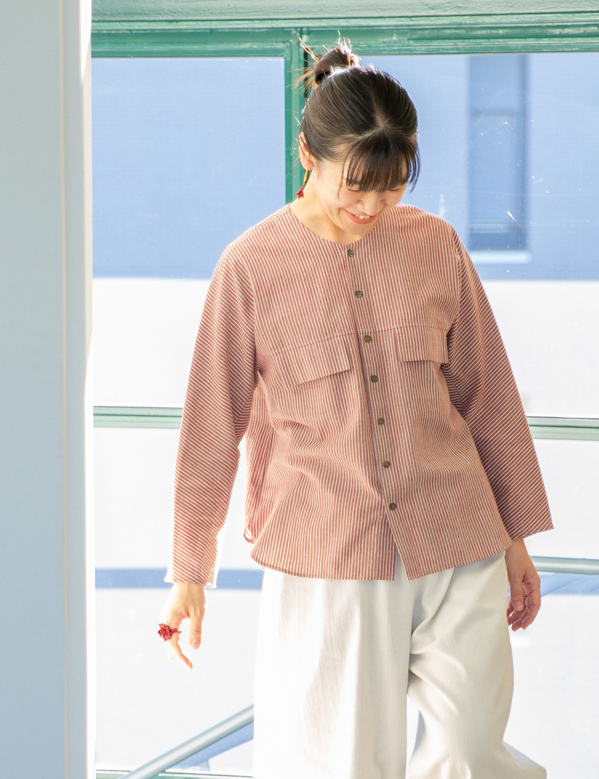 先染めカーディのレディスブラウス / ババグーリ | ヨーガンレール  