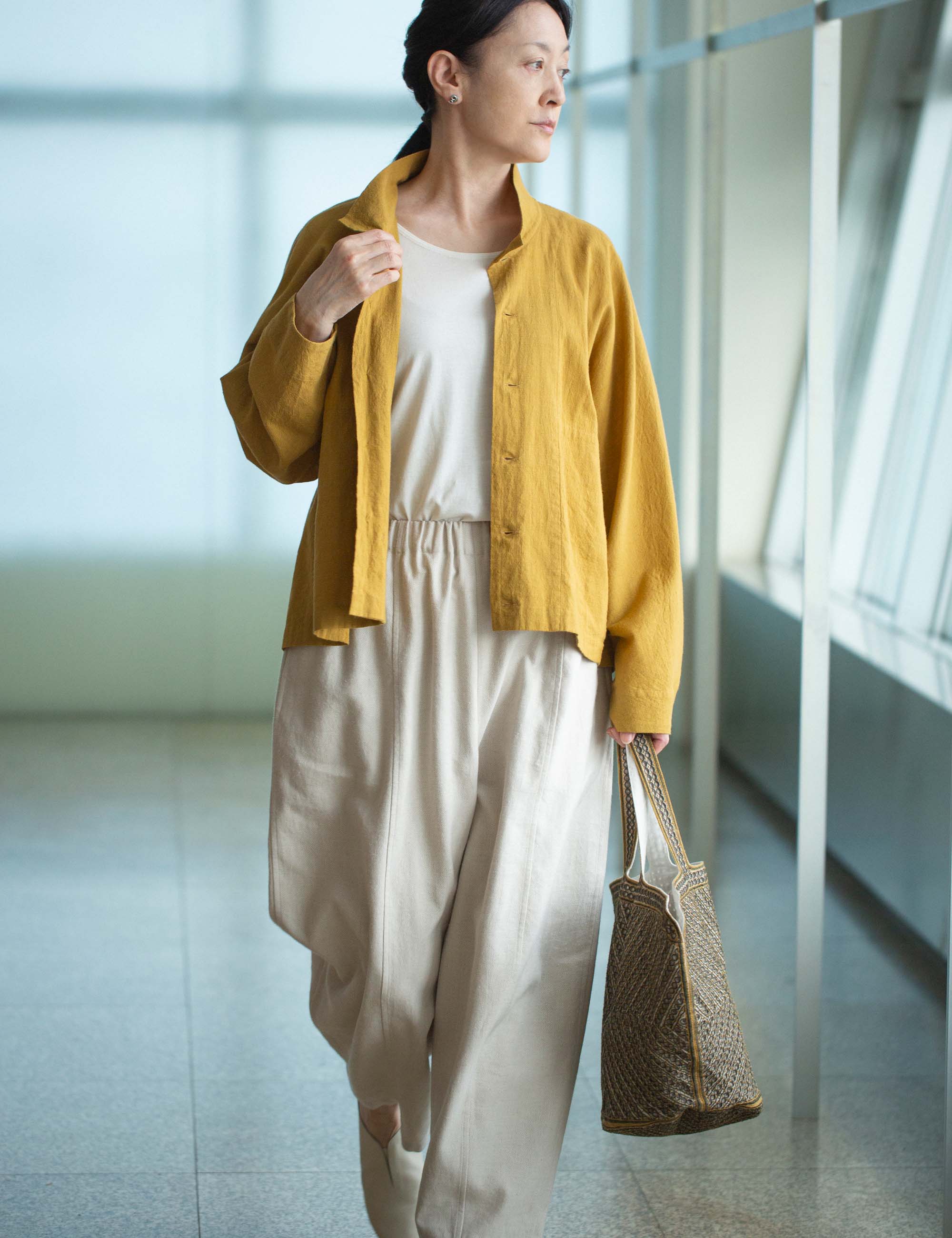 485 ヨーガンレール シルク リネン ウール ブラウス カーディガン 485 ヨーガンレール シルク リネン ウール ブラウス カーディガン