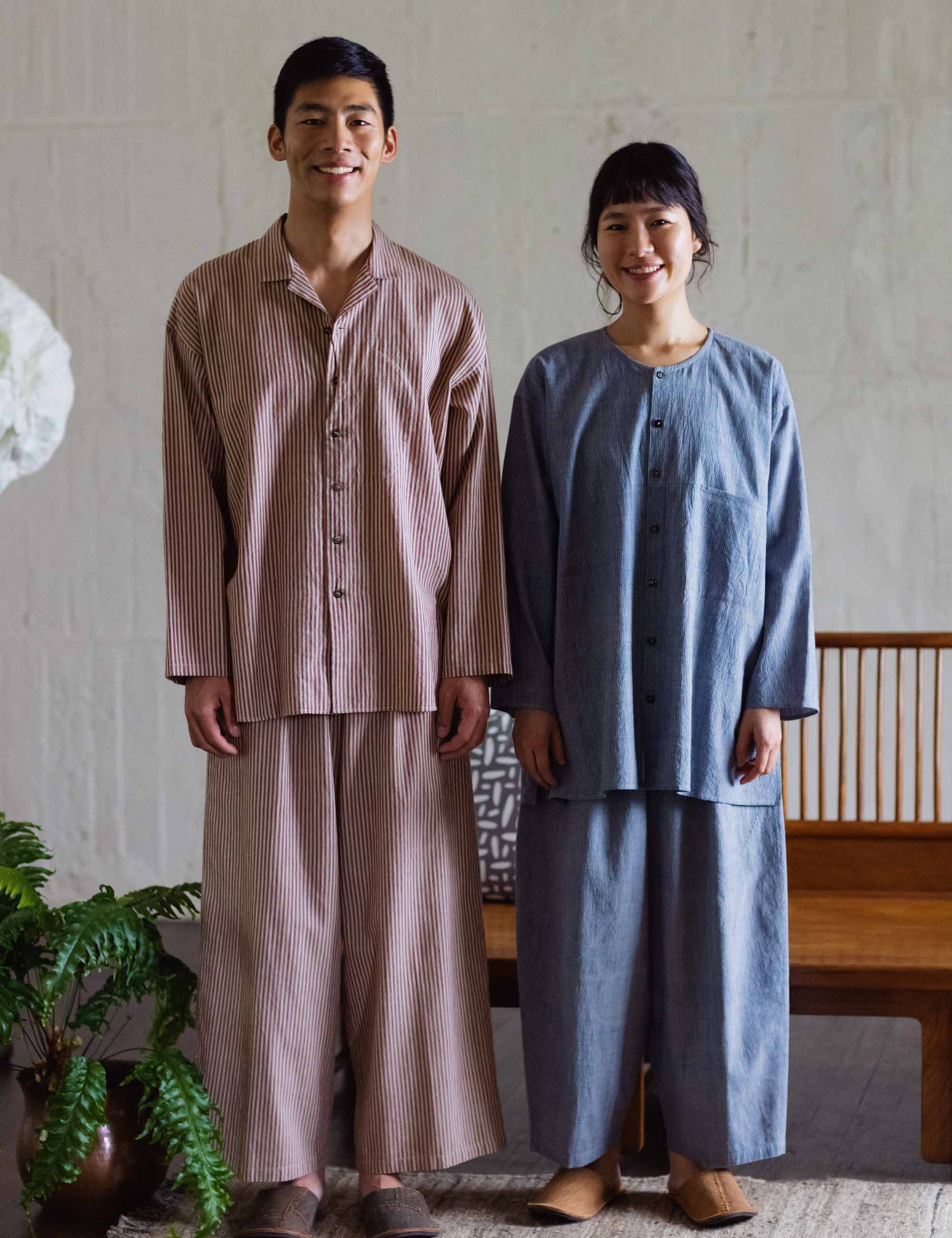 ババグーリ2023年カーディのブラウス　ヨーガンレール ババグーリ“先染手織カーディ”のブラウス | 長野ヨーガンレール