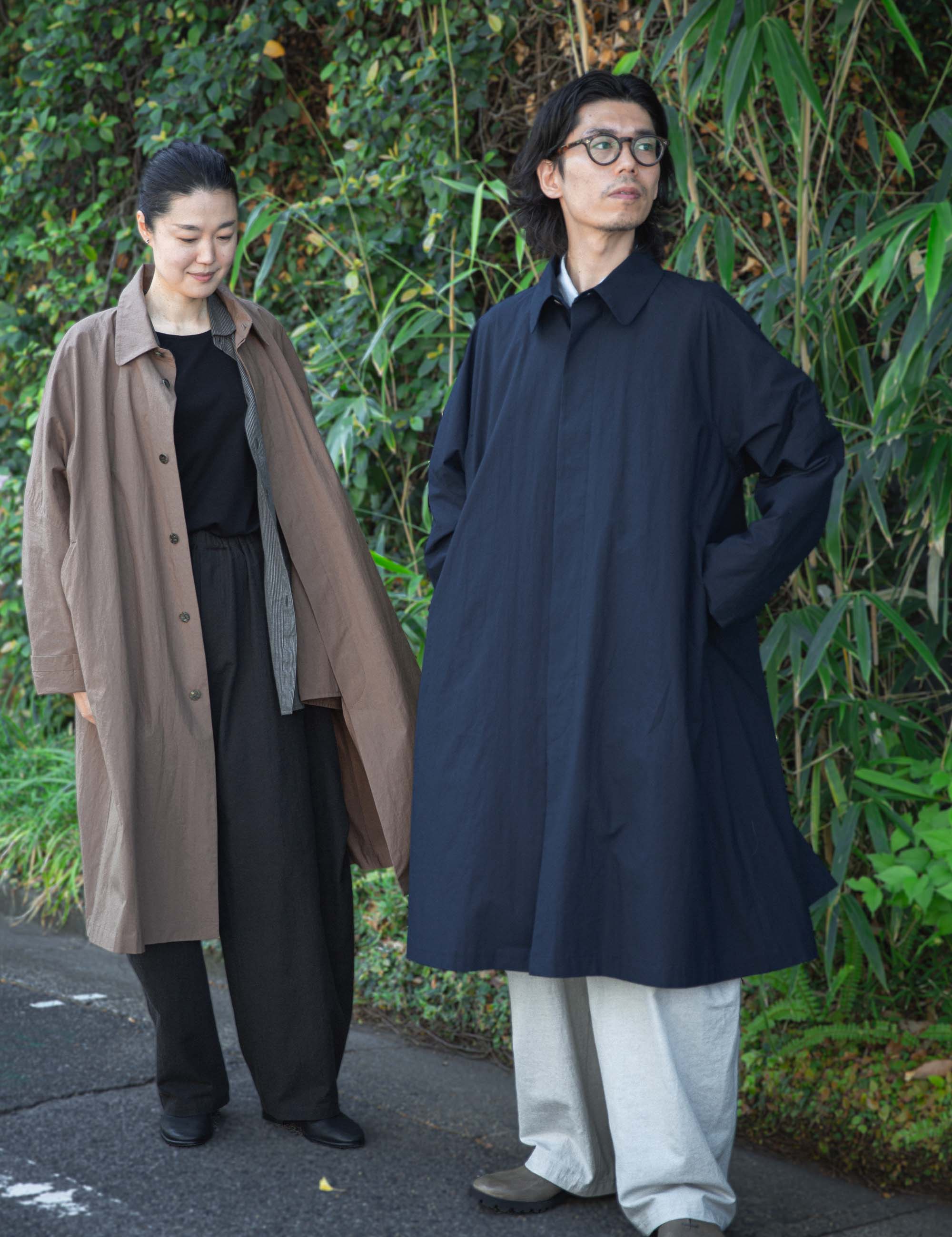 ババグーリ☆ヨーガンレール☆22年春☆リネン二重織コート☆グレージュ☆美品です ウールコットン二重織のドレス | Jurgen Lehl etc.