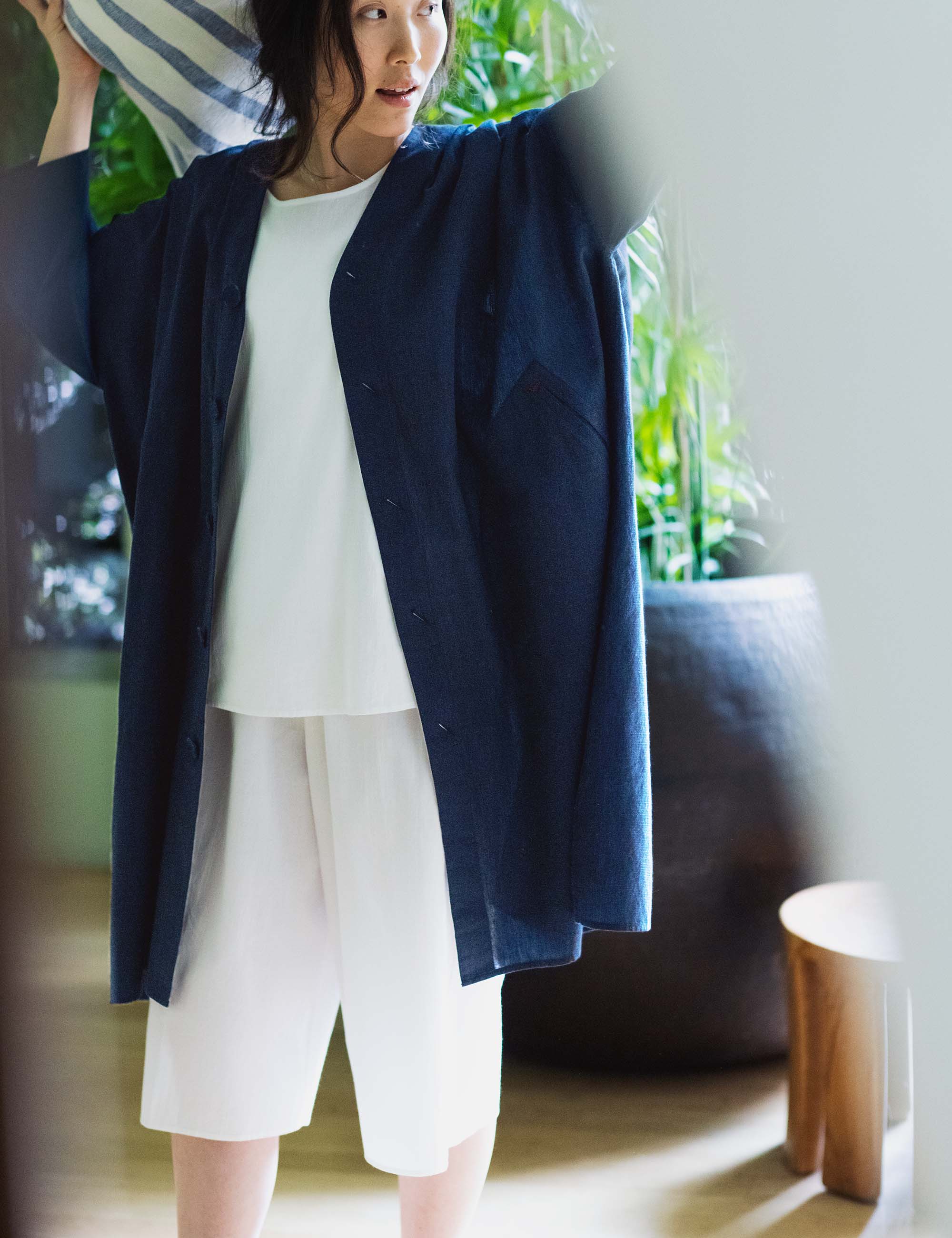 白コットンのレディスパンツ / ババグーリ | ヨーガンレール