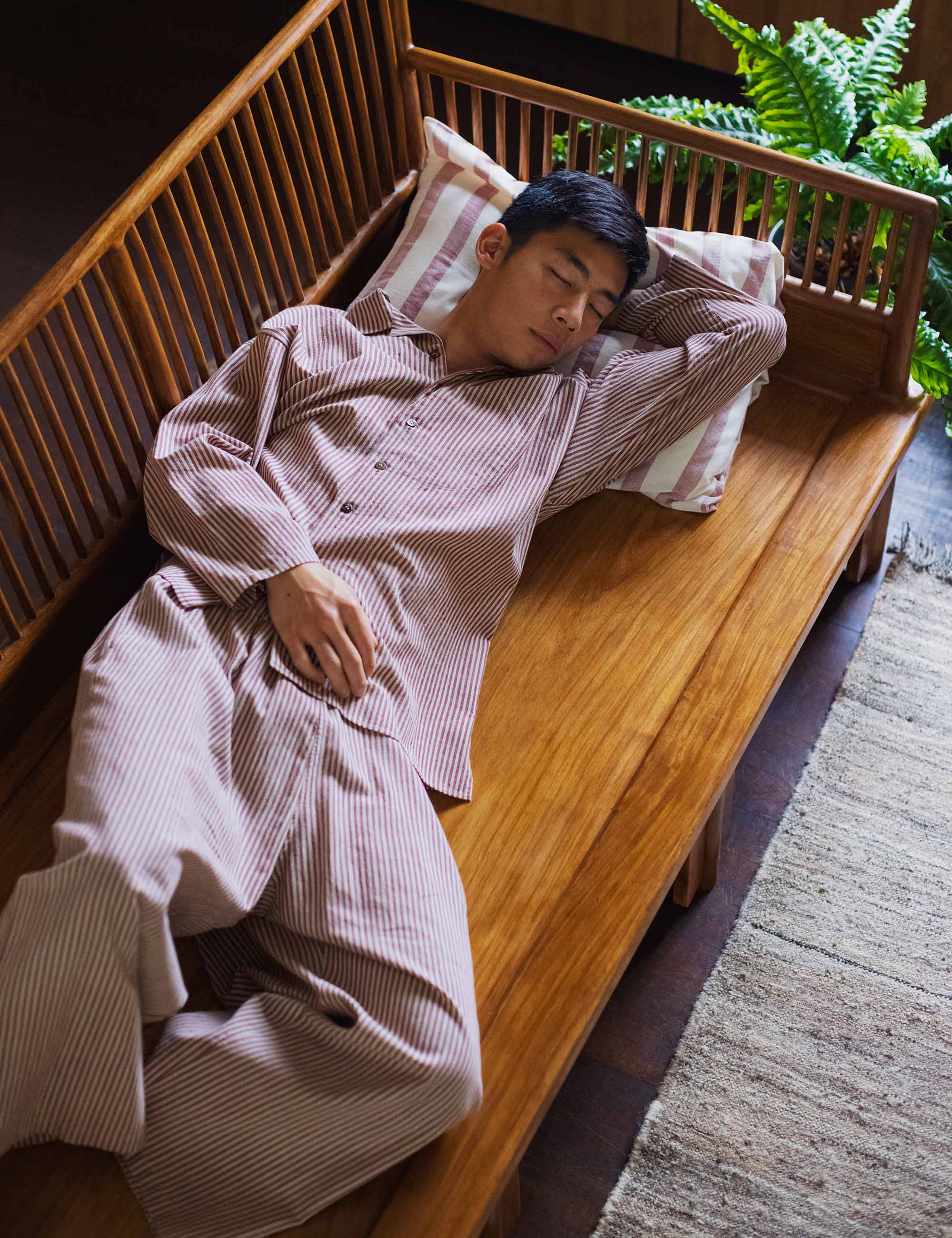 MAD メンズ ストライプボンテージパンツ L CAMBIO（カンビオ） ジーンズ mp13866-Stripe Denim Two Tuck Wide