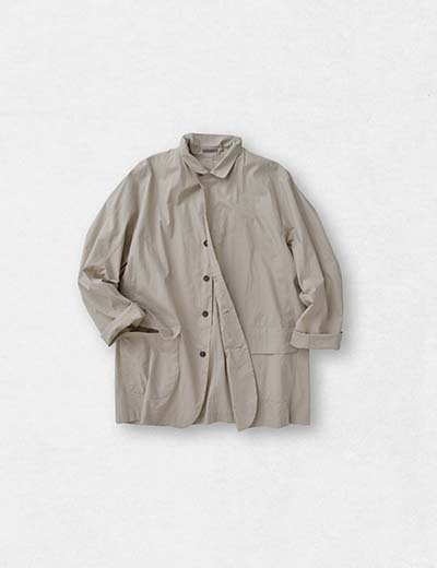 JURGEN LEHL ジャケットコート ヨーガンレールJURGEN LEHL シルク混紡プリーツノーカラージャケット