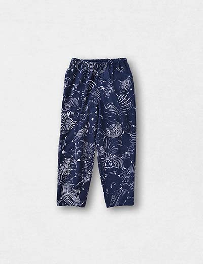 JURGEN LEHL ブルーグレー パンツ M 新品 4 8万 Jurgen Lehl 麻縮みワイドパンツ リネンパンツ ヨーガン
